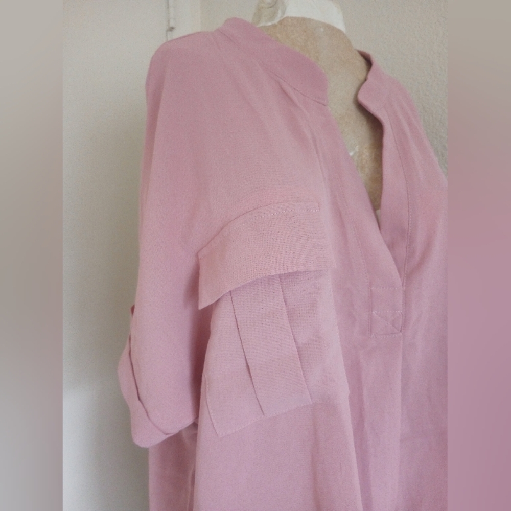 Pink V-Neck Blouse